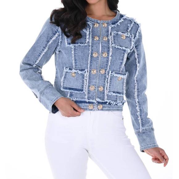 Frank Lyman Denim Jacket 266591 Light Blue